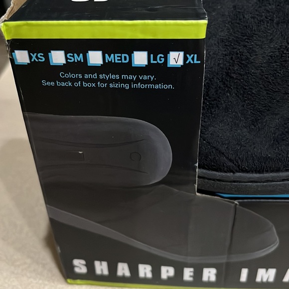 Sharper image, men’s memory, foam slippers, Black, size extra-large - Picture 4 of 6